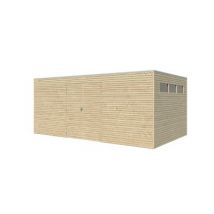 Abri de jardin QB en bois coloris naturel ép.28 mm surface extérieure 15,30 m²