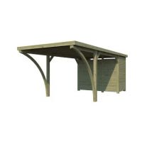 Carport bois Gardenas Arc simple et annexe