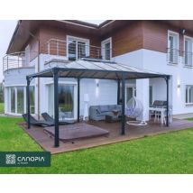 Tonnelle aluminium et toit polycarbonate Canopia by Palram Martinique 4,93 x 3,59 m