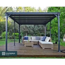 Tonnelle aluminium et toit polycarbonate Canopia by Palram Milano 3 x 4,3 m