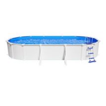 Piscine hors sol acier blanc ovale Gré Atlantis LDD 7,30 x 3,75 x h.1,32 m