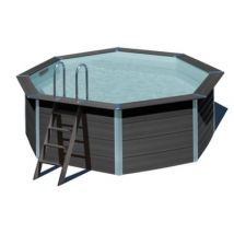 Piscine hors sol composite gris Gré ø4,10 x h.1,24 m