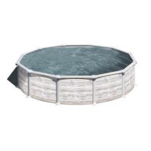 Piscine hors sol acier aspect bois Gré Groenland ø5,70 x h.1,32 m