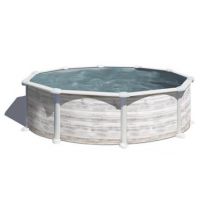 Piscine hors sol acier aspect bois Gré Groenland ø4,80 x h.1,32 m