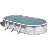 Piscine hors sol acier aspect bois Gré Finlande 7,44 x 3,99 x h.1,22 m