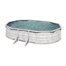 Piscine hors sol acier aspect bois Gré Finlande 6,34 x 3,99 x h.1,22 m