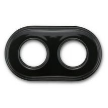 Plaque de finition Fontini Garby double Porcelaine noire