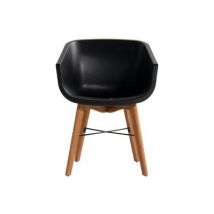 Chaise de jardin en résine Amalia noire (lot de 2)