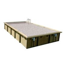 Piscine bois rectangulaire Ibiza liner gris 5 x 8 x h.1,4 m