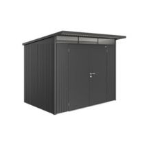 Abri de jardin double porte Biohort AvantGarde A5 en métal coloris gris foncé métallique ép.0,53 mm surface extérieure 5,72 m²