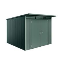 Abri de jardin double porte Biohort AvantGarde A7 en métal coloris gris quartz métallique ép.0,53 mm surface extérieure 7,8 m²