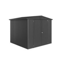 Abri de jardin double porte Biohort Europa T4 en métal coloris gris foncé métallique ép.0,53 mm surface extérieure 5,56 m²