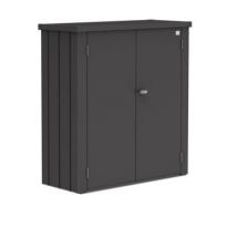 Armoire de terrasse métal Biohort Romeo M gris foncé métallique l.132 x P.57x H.140cm