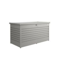 Coffre de jardin métal Biohort gris quartz 830L