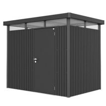 Abri de jardin simple porte Biohort HighLine H2 en métal coloris gris foncé métallique ép.0,53 mm surface extérieure 5,36 m²