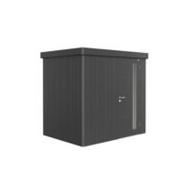 Abri de jardin simple porte Biohort Neo 1B en métal coloris gris foncé métallique ép.0,53 mm surface extérieure 3,6 m²