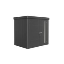 Abri de jardin double porte Biohort Neo 1B en métal coloris gris foncé métallique ép.0,53 mm surface extérieure 3,6 m²