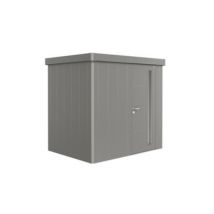 Abri de jardin simple porte Biohort Neo 1B en métal coloris gris quartz métallique ép.0,53 mm surface extérieure 3,6 m²