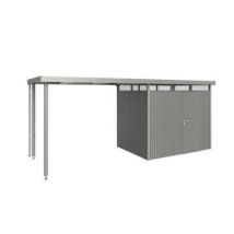 Auvent taille L Biohort en métal coloris gris quartz métallique pour abris de jardin série HighLine H2