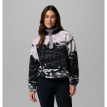 Columbia - Helvetia II gecropptes Sherpa Half Snap Fleece mit Print für Frauen - Shale Purple Sisters, Shale Purple Größe XL