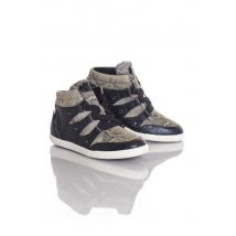 - Sneakers montantes pour Femme Noire et beige