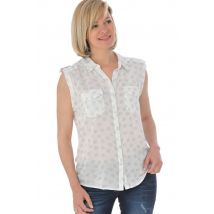 KAPORAL - Chemise sans manches femme blanche avec imprimé noir