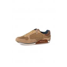 - Baskets cognac bi-matière effet velours