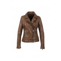OAKWOOD - Chaqueta Biker en piel de oveja color canela
