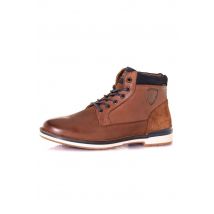 - Boots en cuir marrons et bleues