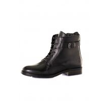 - Bottes en cuir véritable noires