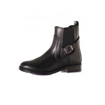 - Bottines en cuir noir pour femme
