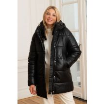 OAKWOOD - Manteau matelassé en cuir noir