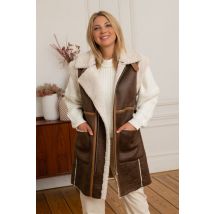 OAKWOOD - Manteau sans manche en polyester effet peau lainée
