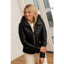OAKWOOD - Doudoune matelassée en cuir noir pour femme