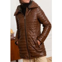 OAKWOOD - Veste Matelassée en Cuir Cognac