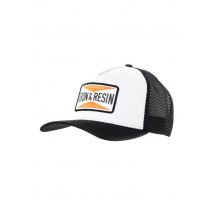 IRON & RESIN - Cappellino stile corse automobilistiche bianco e nero