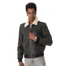 LADC - Blouson aviateur en cuir de mouton noir