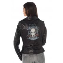 LADC - Perfecto en cuir noir avec impression au dos