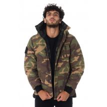 - Blouson camouflage kaki et noir réversible