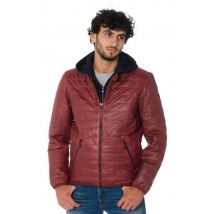 DEERCRAFT - Doudoune rouge avec capuche bleue marine homme