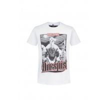 HORSPIST - T-shirt bianca da uomo Horspist con stampa e strass