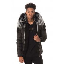 HORSPIST - Blouson chic homme en daim col silver