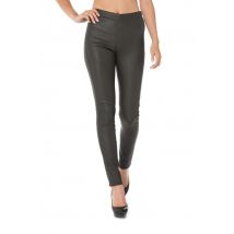OAKWOOD - Legging femme en cuir de mouton kaki foncé