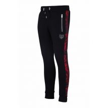 HORSPIST - Pantalon de jogging noir avec bande contrastante rouge