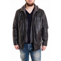 LUCINA - Blouson Homme Grande Taille à capuche en buffle
