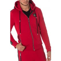 HORSPIST - Sudadera roja con cremallera y pedrería Horspist