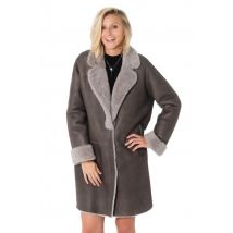 29TH OCTOBER - Manteau en mouton retourné mérinos gris