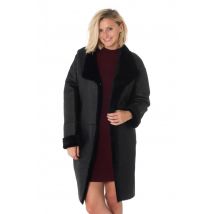 INTUITION - Manteau en mouton retourné noir réversible