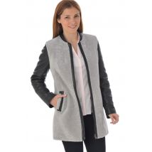 INTUITION - Manteau en cuir d'agneau et laine de mouton