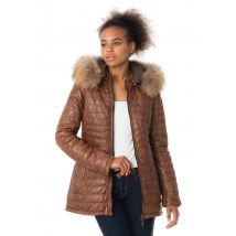OAKWOOD - Doudoune mi-longue femme en cuir de mouton